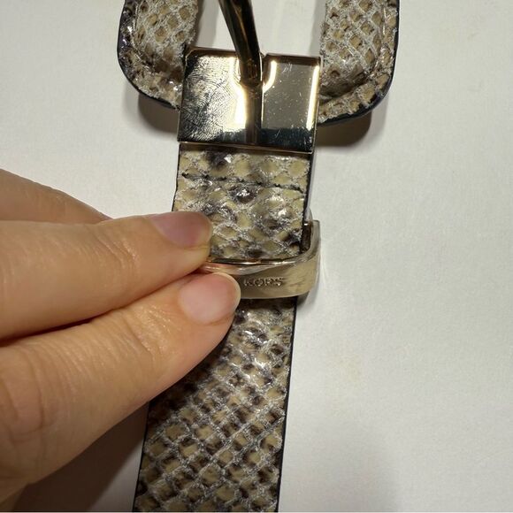Michael Michael Kors Genuine Leather Snake Belt in Small main image 4